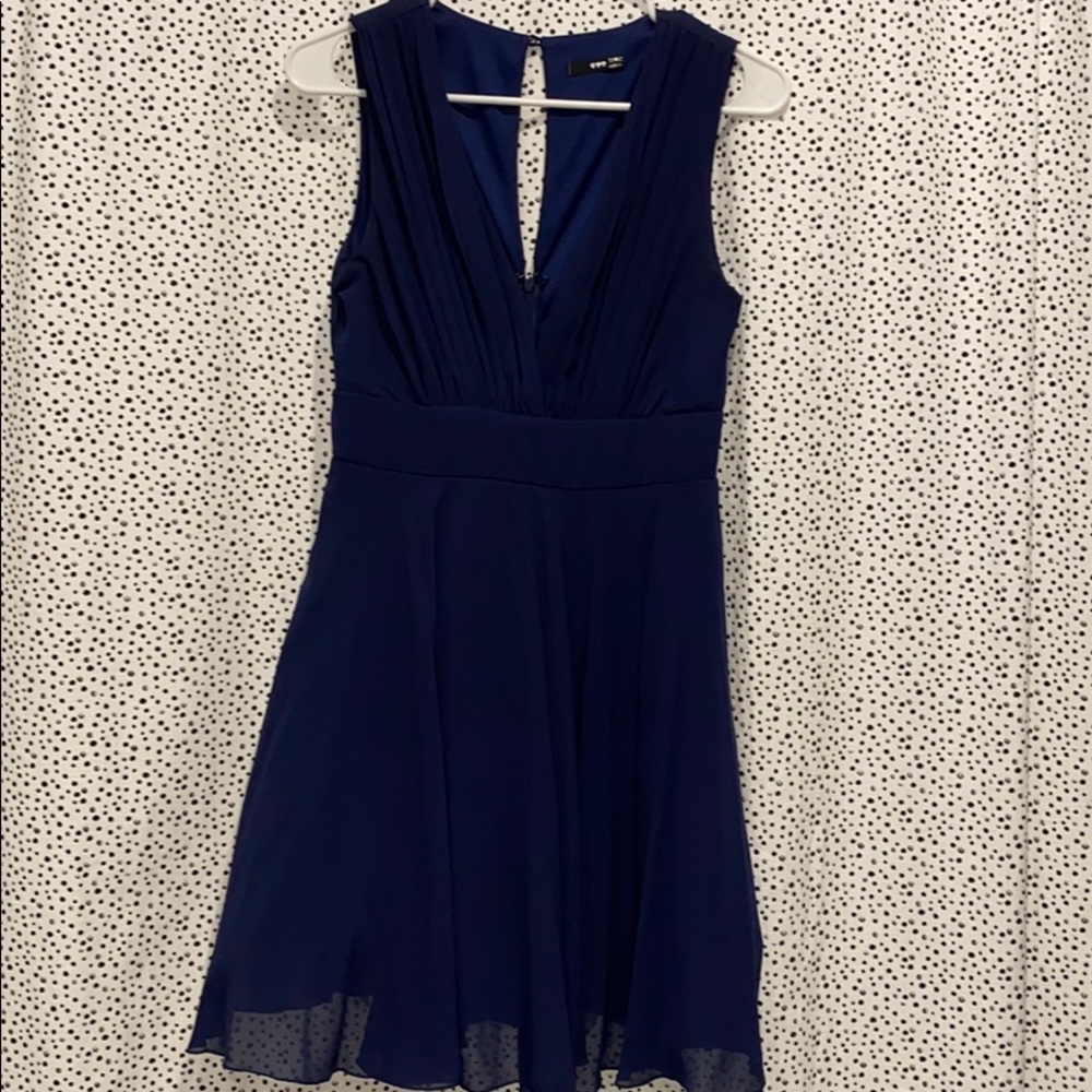 Navy V-Neck Cocktail Dress